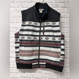 Cinch men’s sz XL Black and Multicolor fleece lined Vest